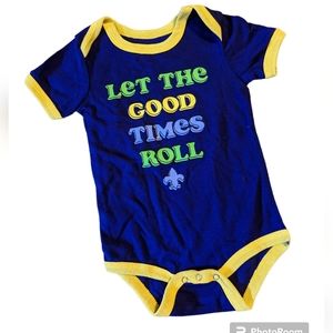 New Mardi Gras Let the‎ Good Times Roll Purple Green Yellow 12 Month Infant Suit